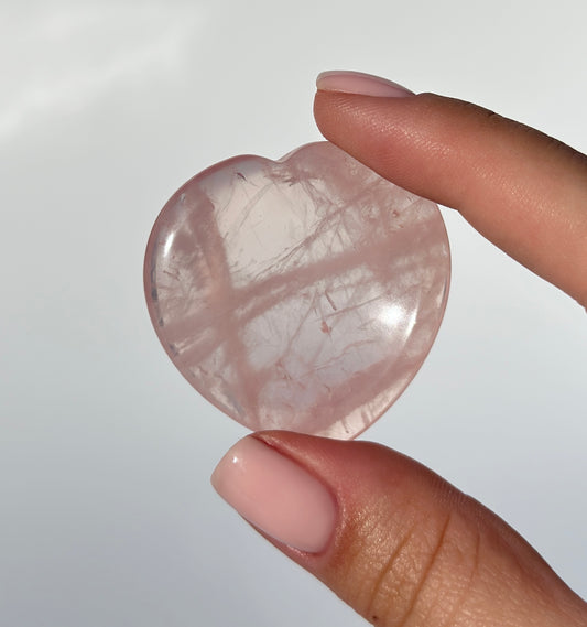 Rose Quartz Heart Worry Stone