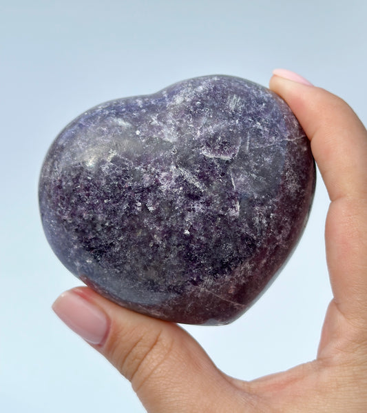 Lepidolite Puff Heart