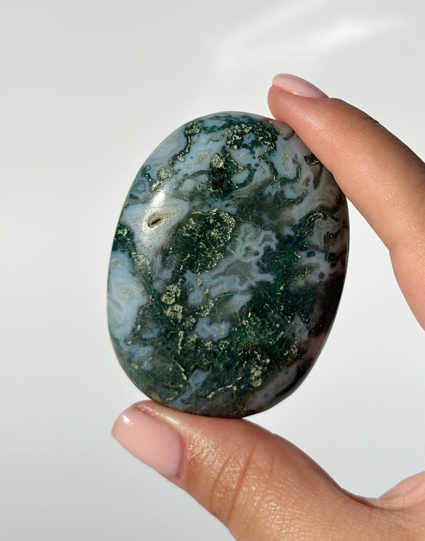 Blue Moss Agate Palm