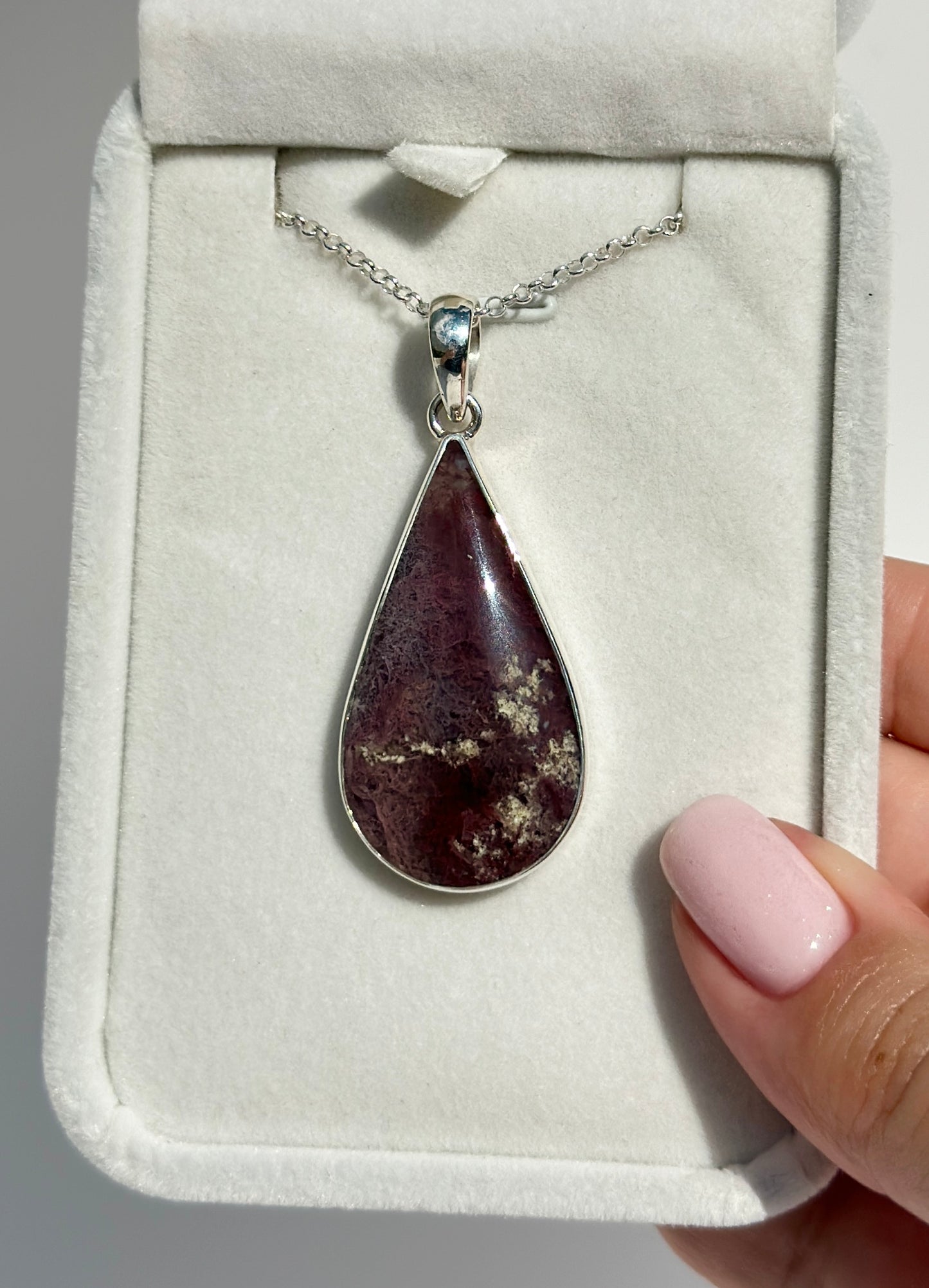 Maroon Moss Agate Pendant