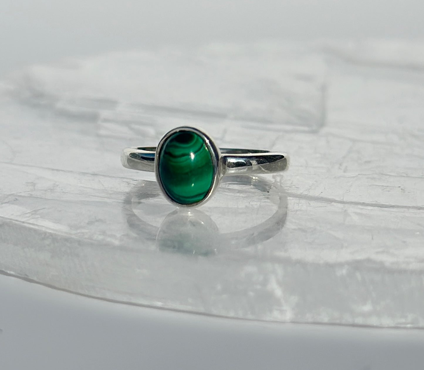 Oval Malachite Ring - Various Sizes