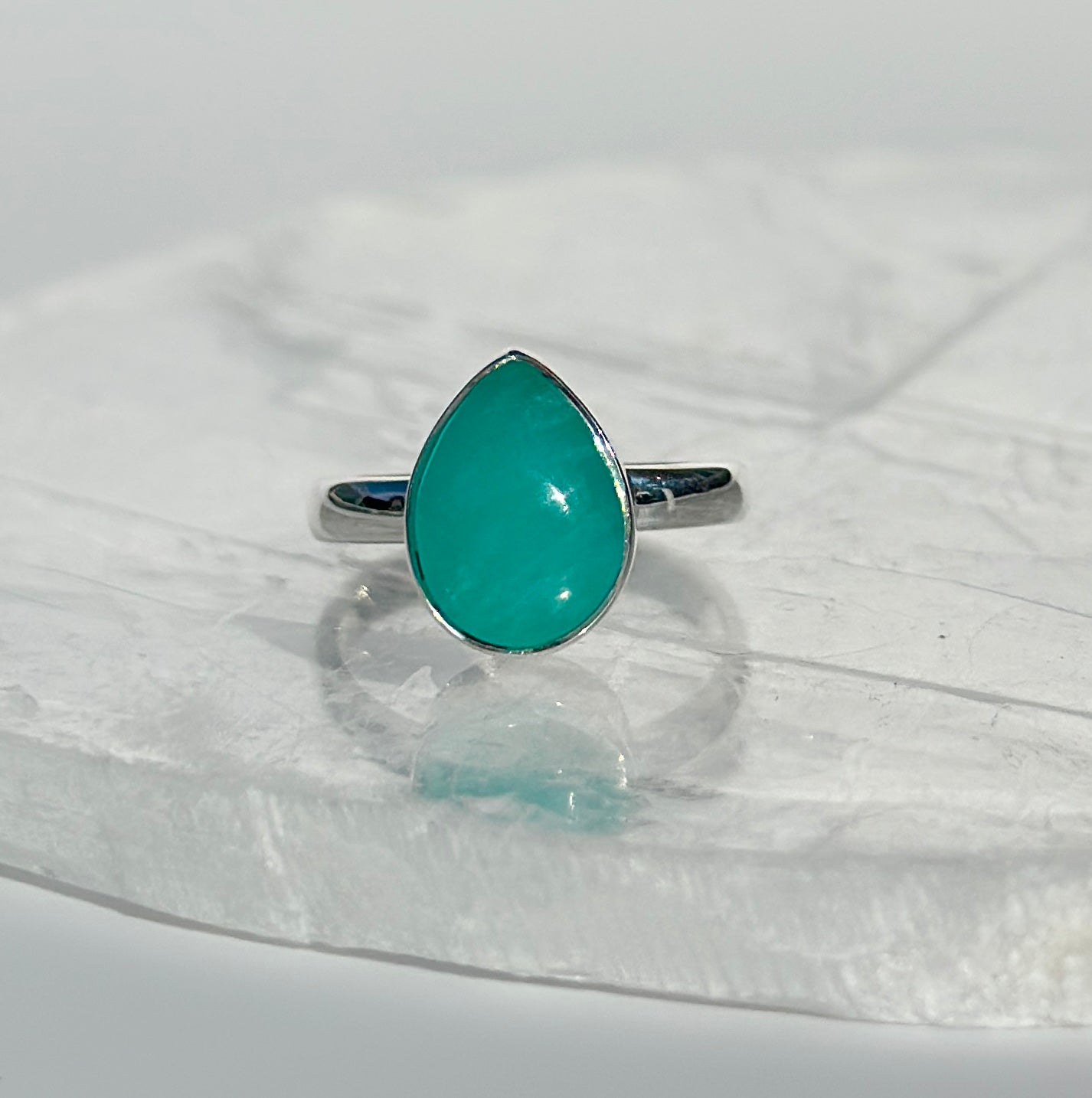 Flashy Amazonite Ring - Size M