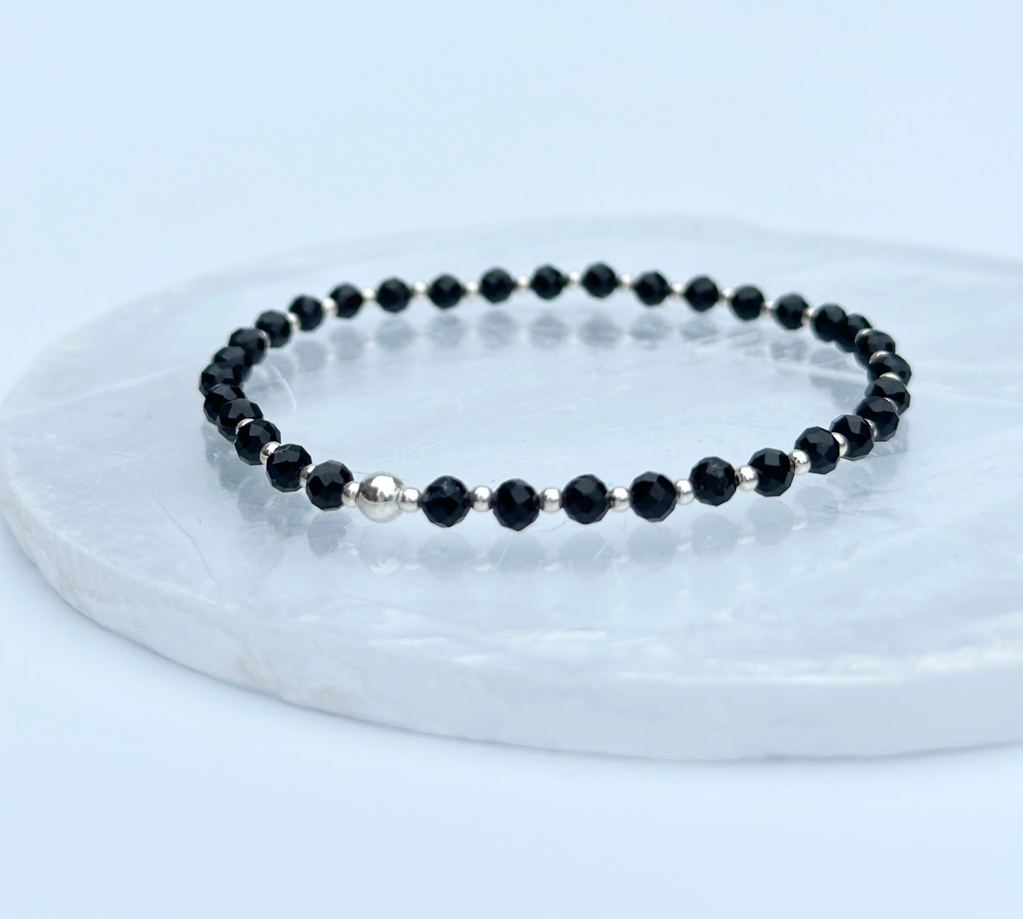 Faceted Black Tourmaline Bracelet