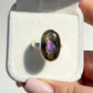 Purple & Peacock Flash Labradorite Ring - Adjustable