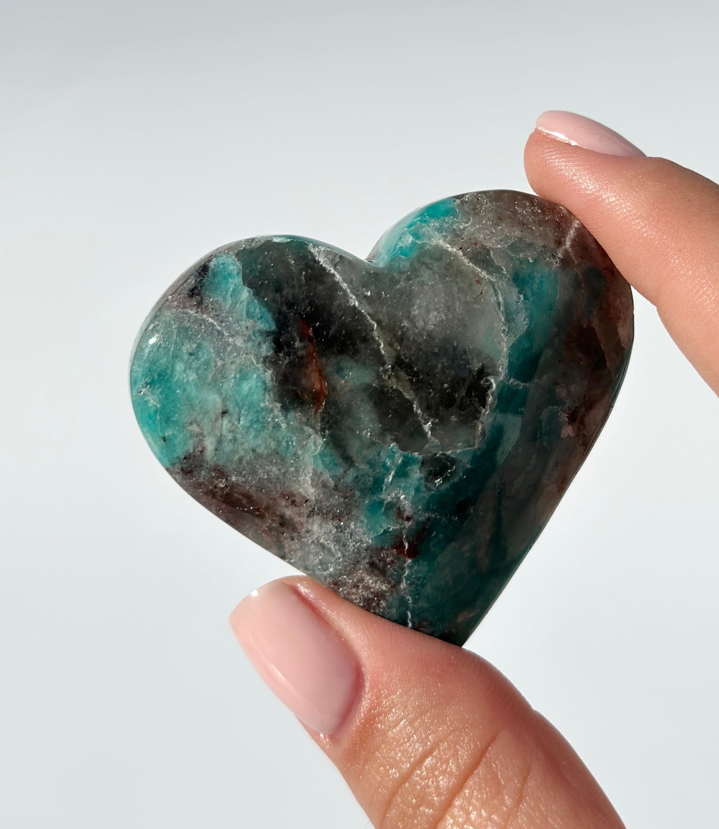 Smoky Amazonite Heart