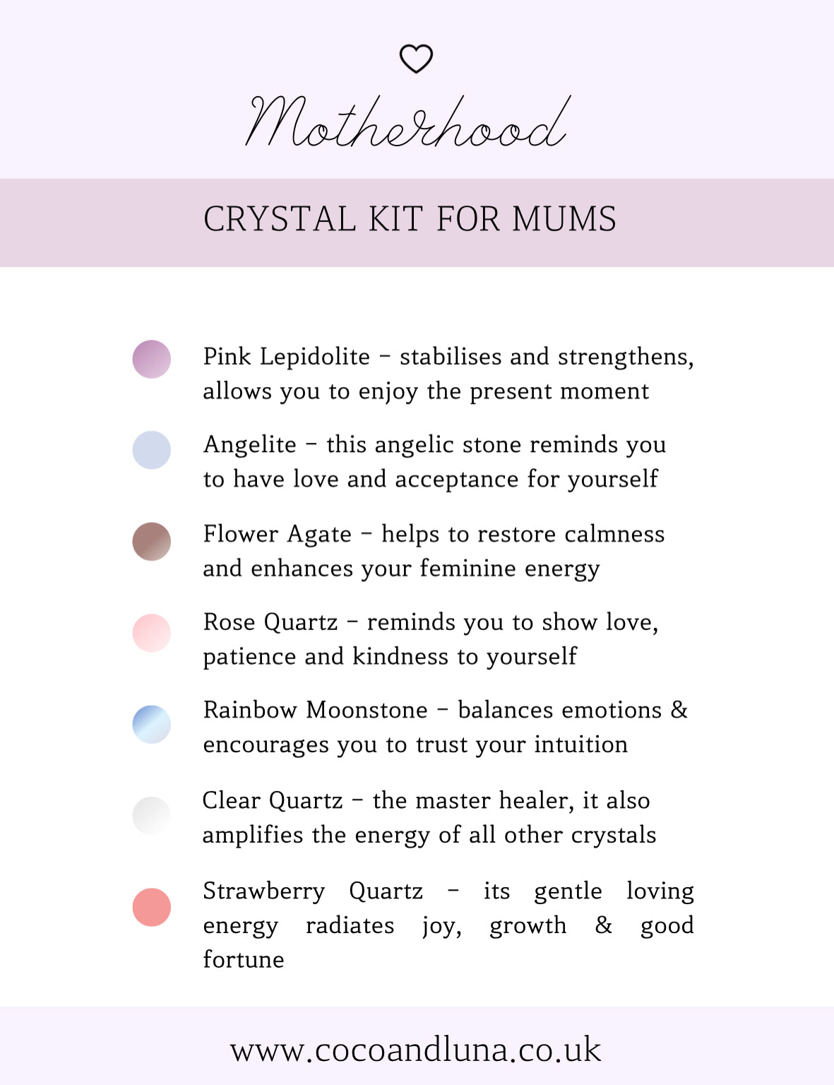 Motherhood - crystal kit for Mums