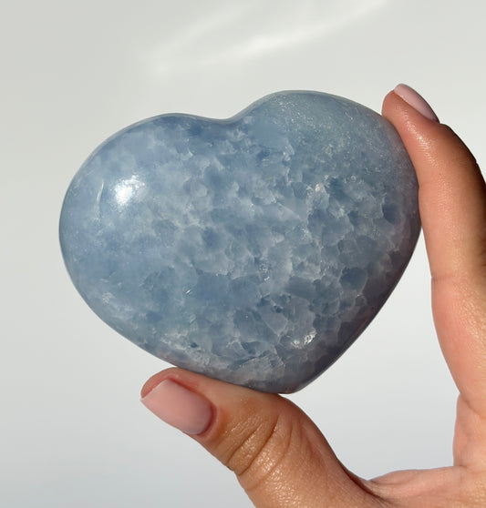 Blue Calcite Heart