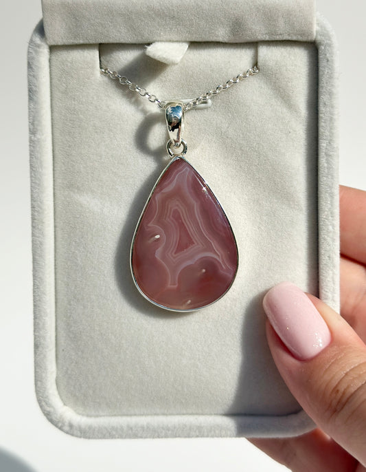 Pink Botswana Agate Pendant