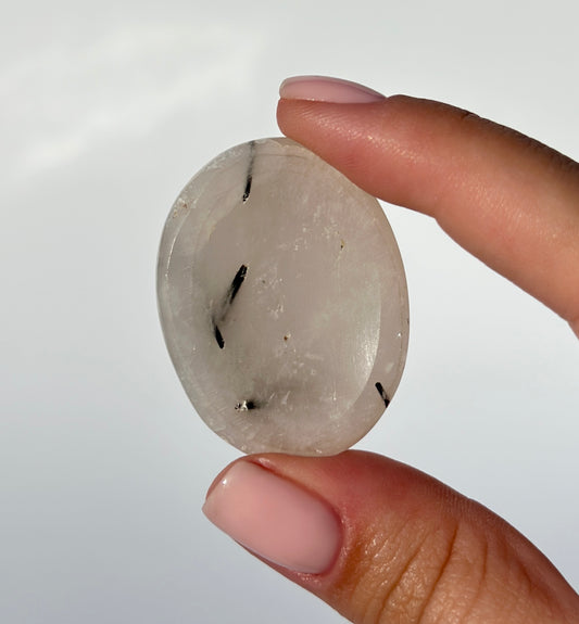 Tourmaline in Quartz Worry Stone