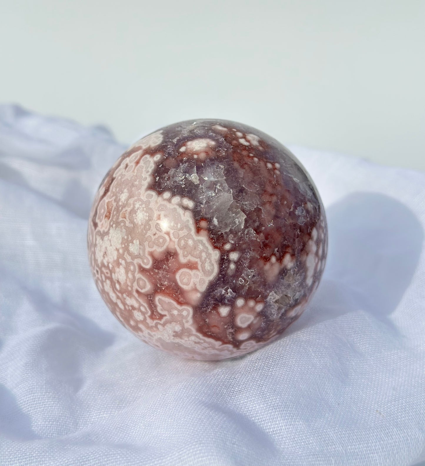 Pink Amethyst Flower Agate Sphere