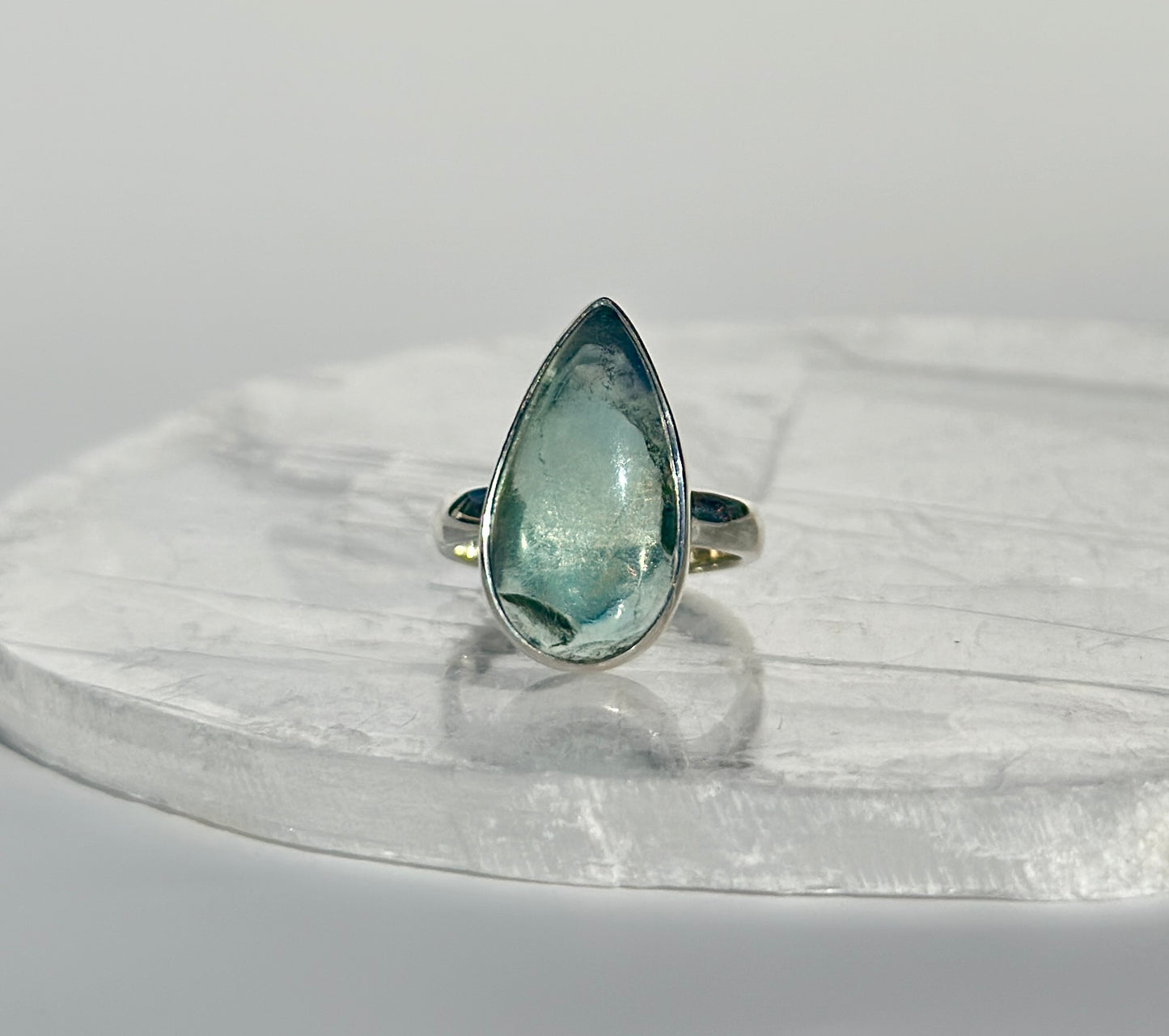 Green Fluorite Ring - Adjustable