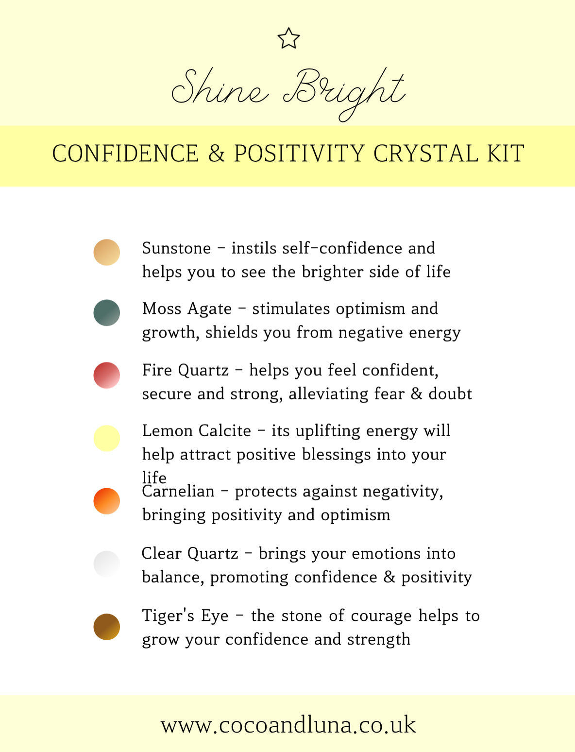 Shine Bright - Confidence & Positivity crystal kit