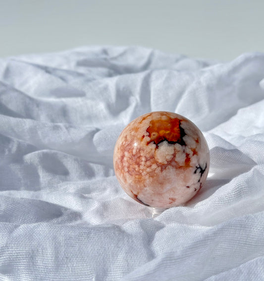 Carnelian Flower Agate Sphere