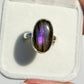 Purple, Blue & Sunset Flash Labradorite Ring - Adjustable