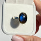 Blue Flash Labradorite Ring - Size Q