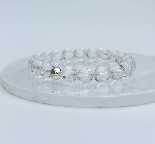 Faceted Clear Quartz Bracelet