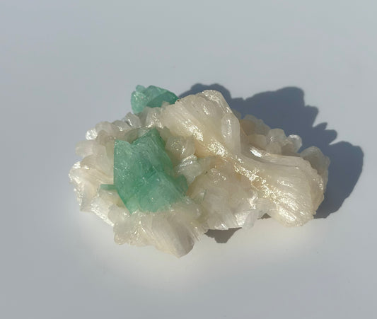 Stilbite & Green Apophyllite Cluster