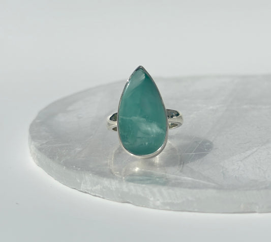 Chatoyant Hemimorphite Ring - Size Q