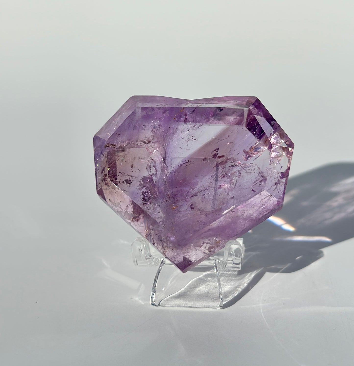 Faceted Ametrine Heart