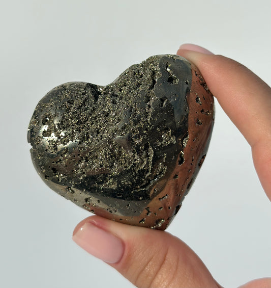 Druzy Pyrite Heart