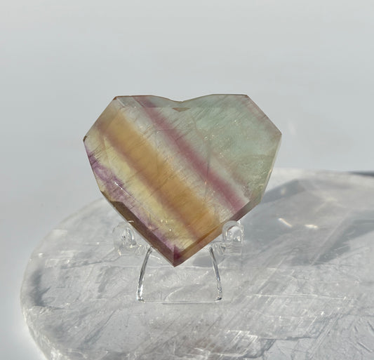 Candy Fluorite Faceted Heart