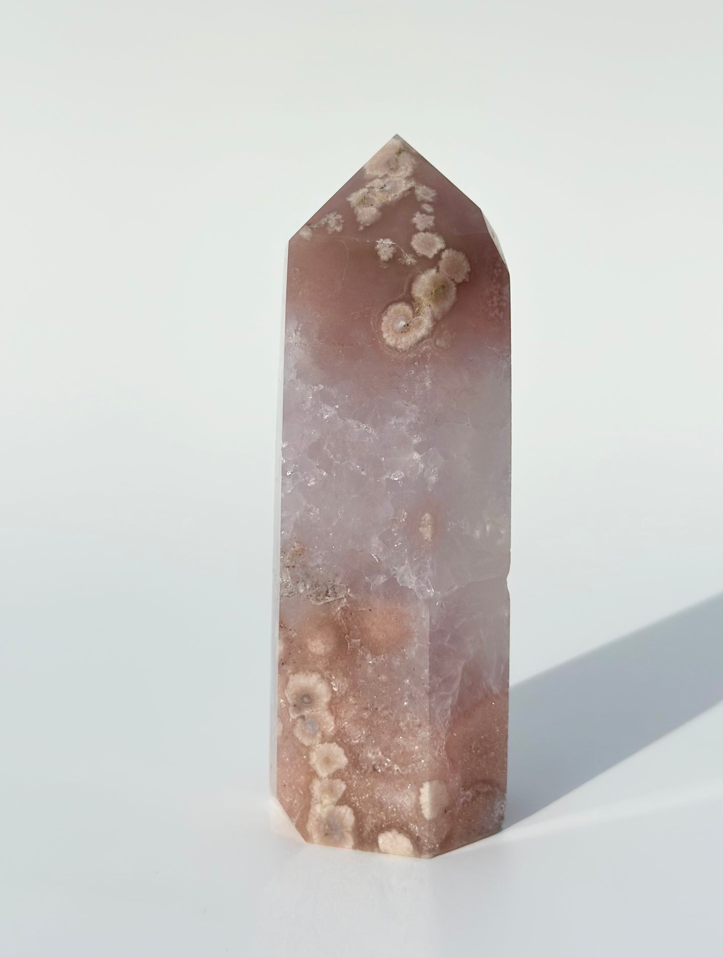 Pink Amethyst Flower Agate Point