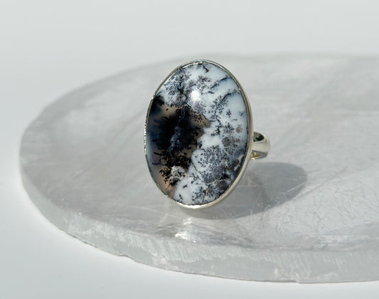 Dendritic Opal Ring - Adjustable