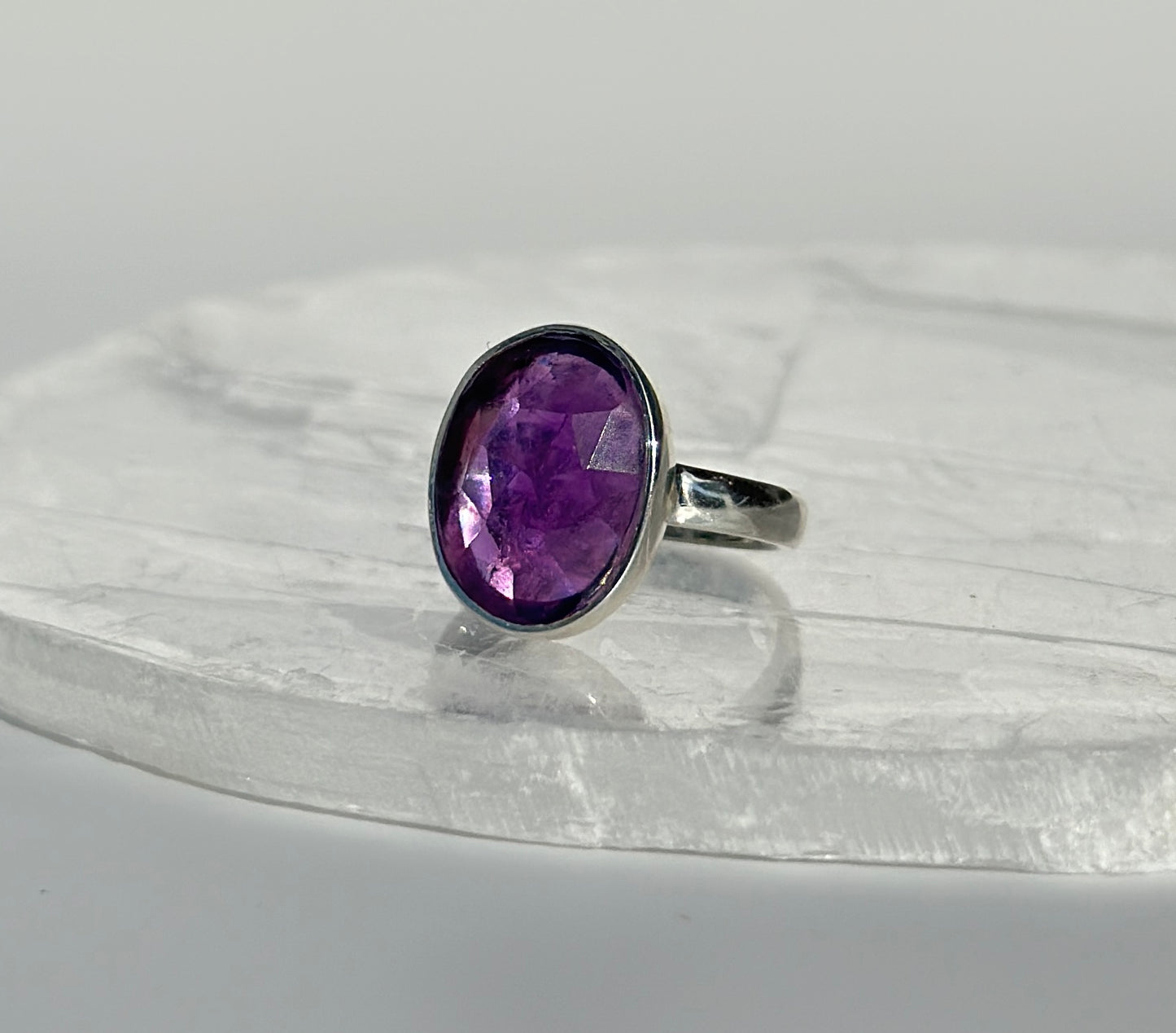 Rosecut Amethyst Ring - Size Q