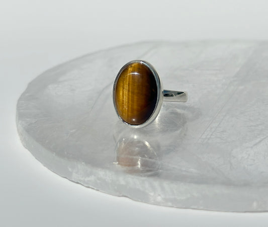 Tiger Eye Ring - Size O