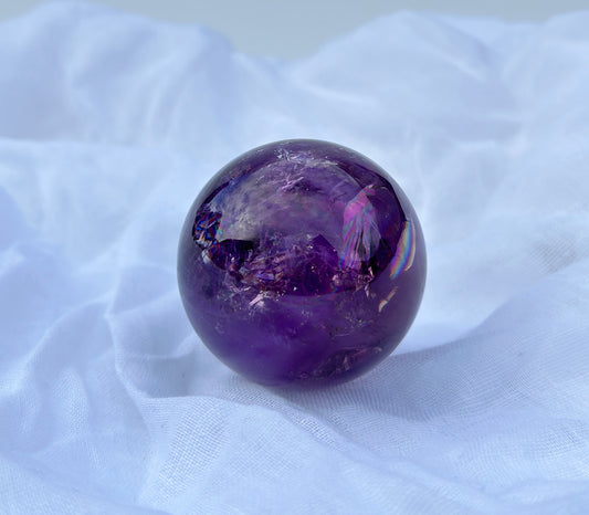 Amethyst Sphere with Rainbows