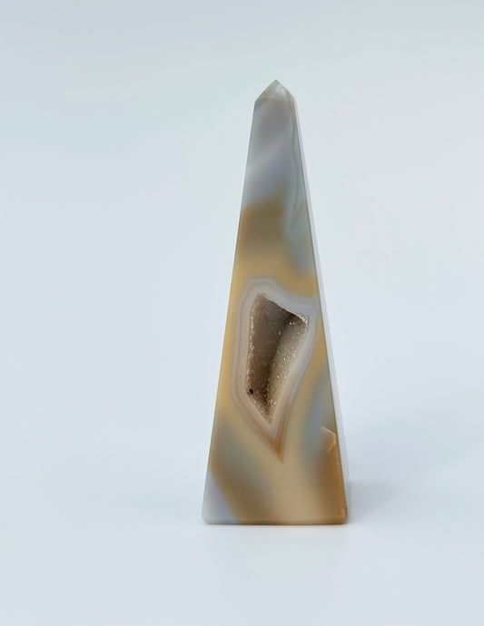 Golden Druzy Agate Obelisk