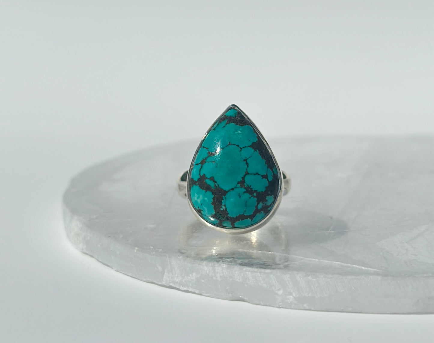 Hubei Bamboo Turquoise Ring - Adjustable