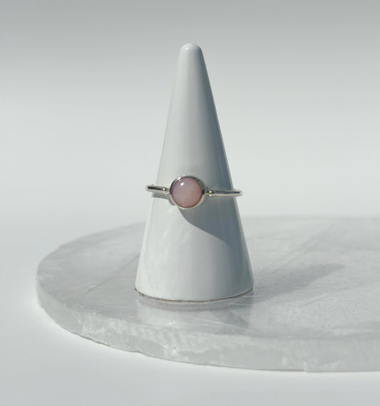 Round Pink Opal Ring - Various Sizes