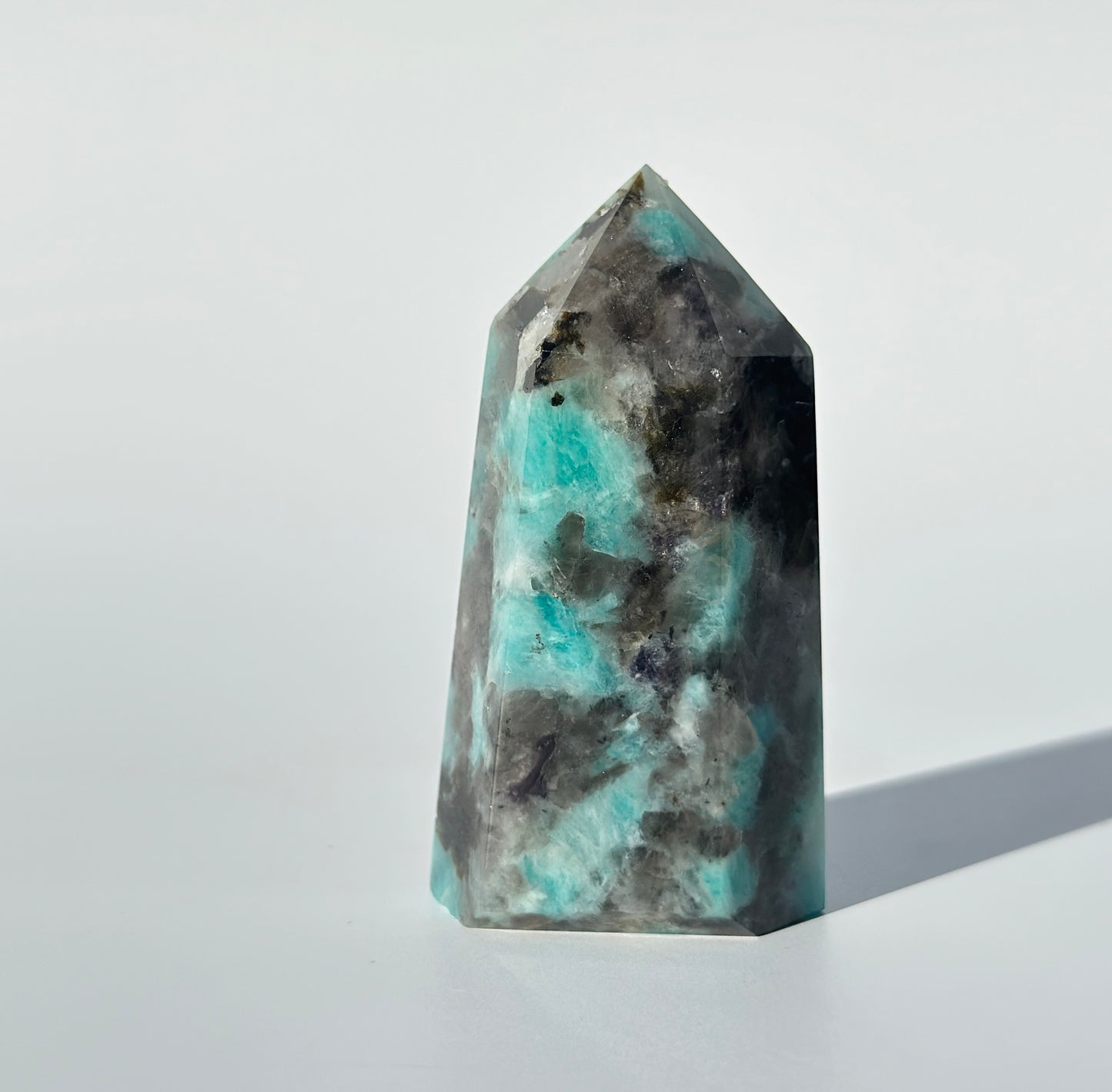 Smoky Amazonite Point