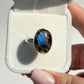 Blue & Gold Flash Labradorite Ring - Size Q