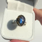 Blue Flash Labradorite Ring - Size Q