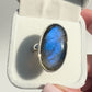 Blue Flash Labradorite Ring - Adjustable