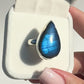 Blue Flash Labradorite Ring - Adjustable