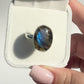 Blue & Gold Flash Labradorite Ring - Size Q